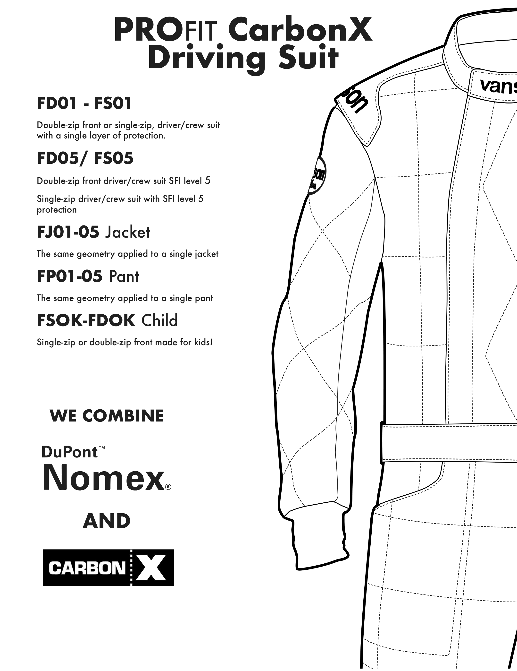 Vanson Automotive Race Suits