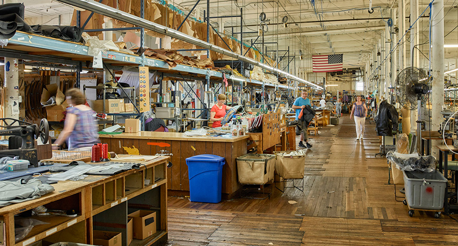 Vanson factory floor, Fall River, MA